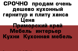 СРОЧНО, продам очень дешево кухонный гарнитур и плиту ханса › Цена ­ 5 000 - Приморский край Мебель, интерьер » Кухни. Кухонная мебель   